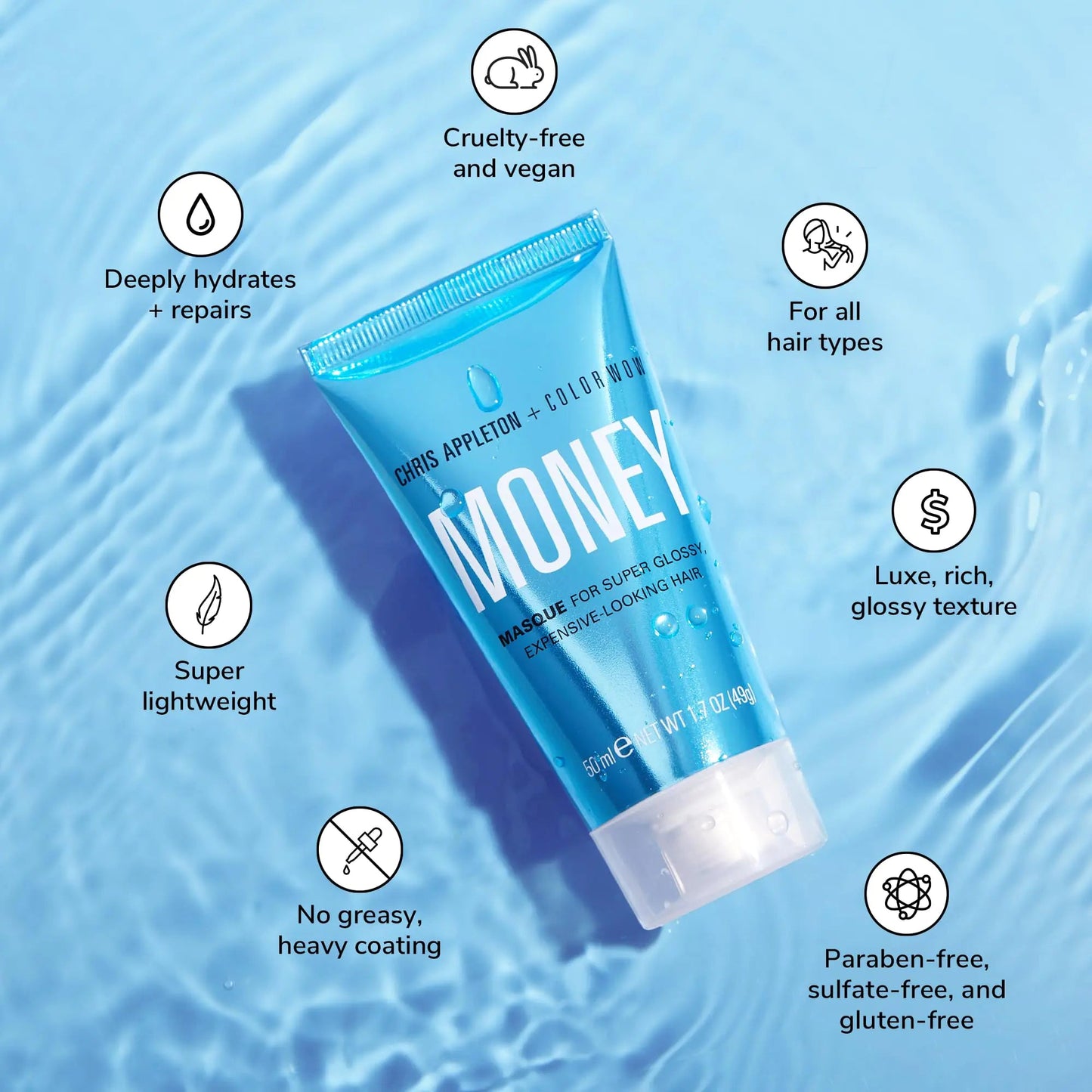 COLOR WOW Money Masque – Deep Hydrating Conditioning Treatment by Celebrity Stylist Chris Appleton | Vegan Formula 1.7 Fl Oz (Pack of 1) - KB General Store