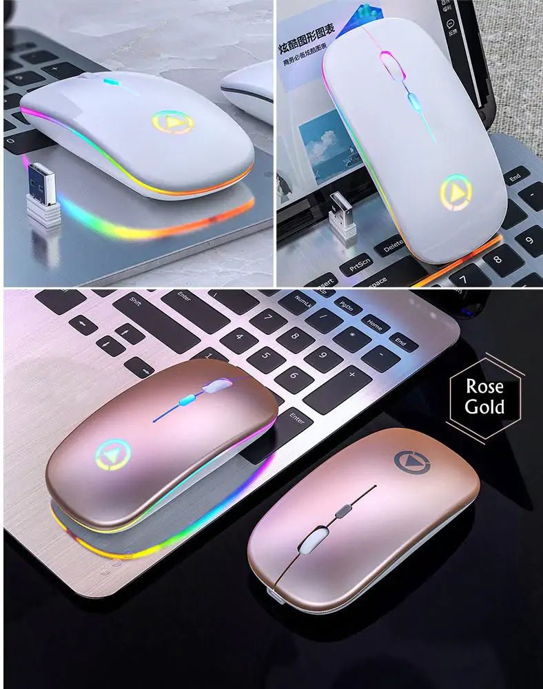 2.4GHz RGB Wireless USB Rechargeable Mouse - KB General Store