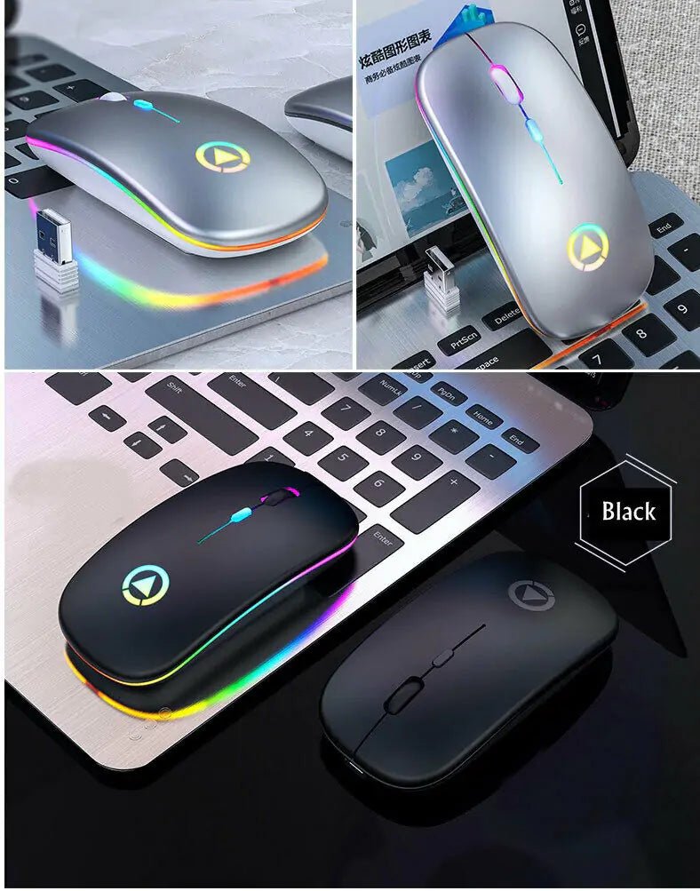 2.4GHz RGB Wireless USB Rechargeable Mouse - KB General Store