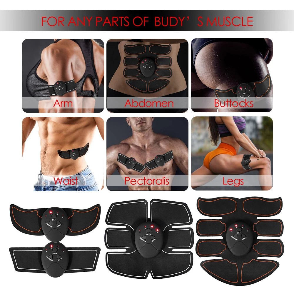 Abdominal Muscle Stimulator Trainer EMS Abs Fitness Equipment Training Gear Muscles Electrostimulator Toner Exercise At Home Gym - KB General Store