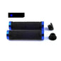 My Store Alloy bicycle handlebar grips with textured surface and blue end caps for enhanced grip and style