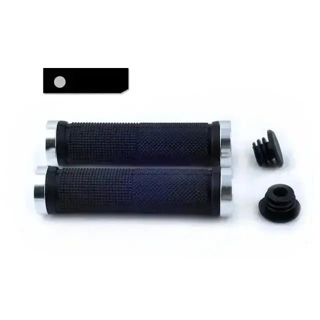 Alloy bicycle handlebar grips in black with textured surface for better grip and comfort