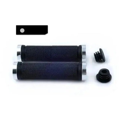 Alloy bicycle handlebar grips in black with textured surface for better grip and comfort