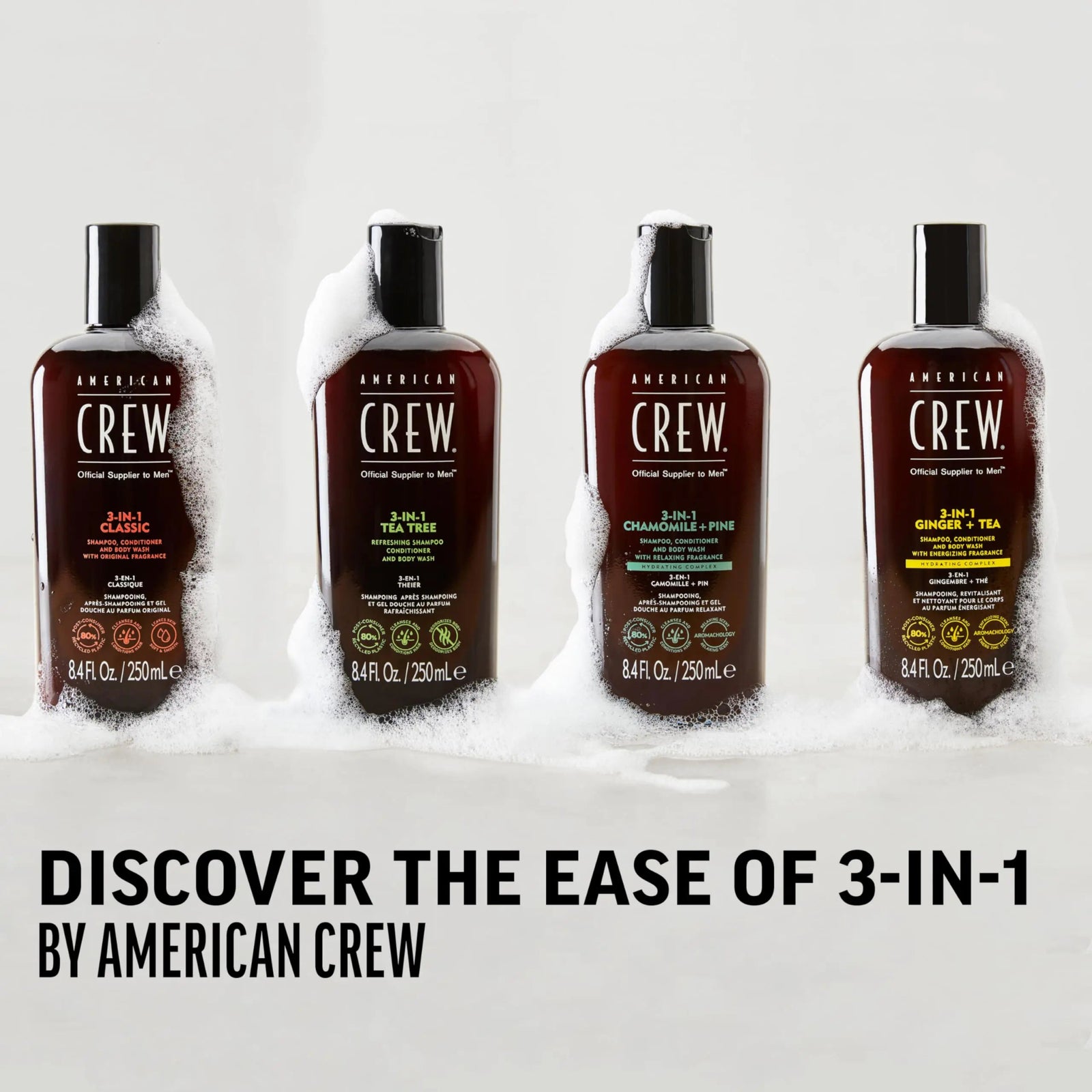 American Crew Shampoo, Conditioner & Body Wash for Men, 3 - in - 1, Tea Tree Scent, 3.3 Fl Oz 15 Fl Oz (Pack of 1) - KB General Store