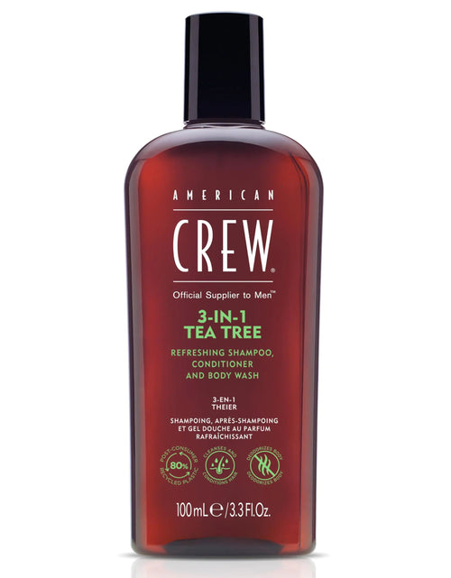 Cargue la imagen en el visor de la galería, American Crew Shampoo, Conditioner &amp; Body Wash for Men, 3 - in - 1, Tea Tree Scent, 3.3 Fl Oz 15 Fl Oz (Pack of 1) - KB General Store
