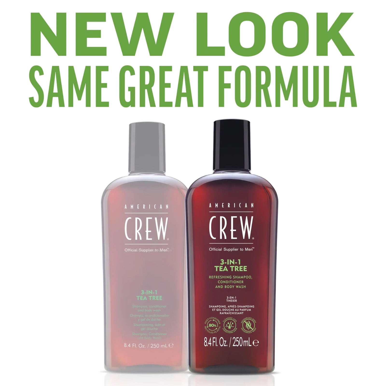 American Crew Shampoo, Conditioner & Body Wash for Men, 3 - in - 1, Tea Tree Scent, 3.3 Fl Oz 15 Fl Oz (Pack of 1) - KB General Store