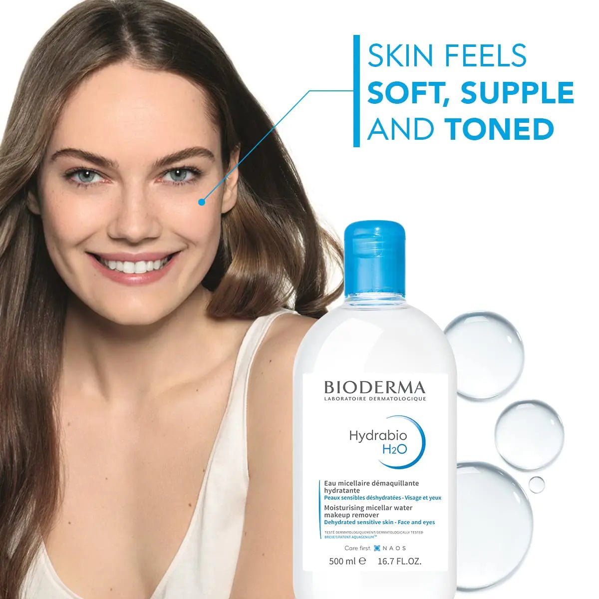 Bioderma - Hydrabio H2O Micellar Water - Face Cleanser and Makeup Remover - Micellar Cleansing Water for Dehydrated Sensitive Skin 33.4 Fl Oz (Pack of 1) - KB General Store