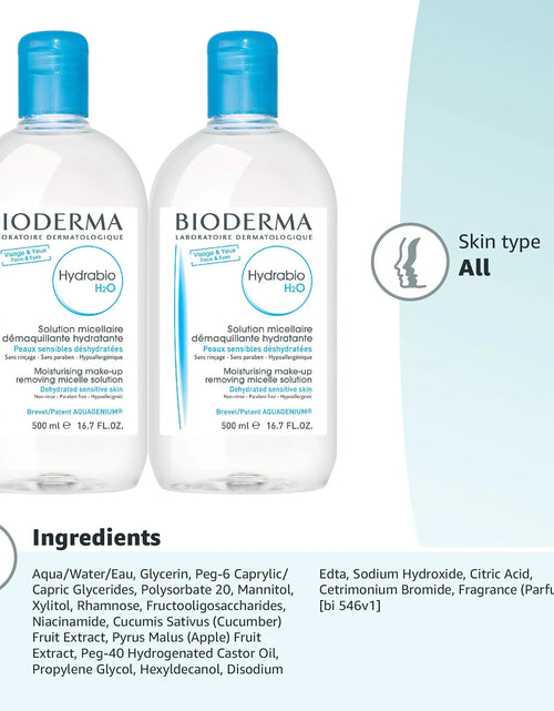 Load image into Gallery viewer, Bioderma - Hydrabio H2O Micellar Water - Face Cleanser and Makeup Remover - Micellar Cleansing Water for Dehydrated Sensitive Skin 33.4 Fl Oz (Pack of 1) - KB General Store
