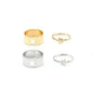 Set of four stylish butterfly rings for women in gold and silver with star designs