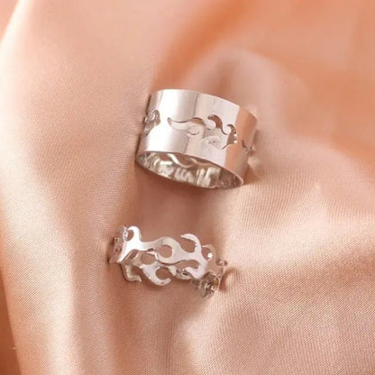 Stylish butterfly rings for women in silver with intricate cut-out designs