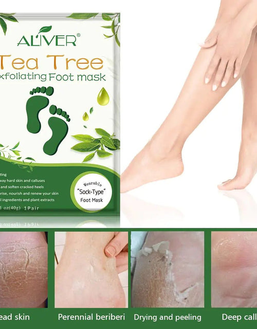 Load image into Gallery viewer, Foot Peel Mask 3 Pack， Exfoliator Peel Off Calluses Dead Skin Callus Remover，Soft Smooth Touch Feet - Men Women (Tea Tree) Tea Tree - KB General Store
