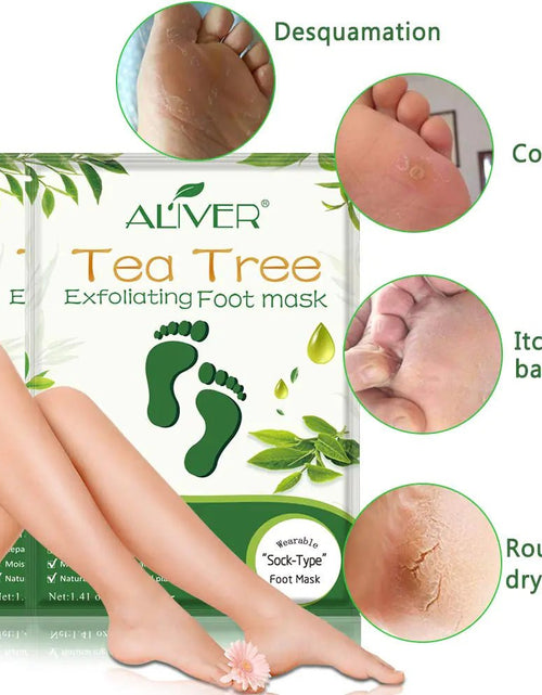 Load image into Gallery viewer, Foot Peel Mask 3 Pack， Exfoliator Peel Off Calluses Dead Skin Callus Remover，Soft Smooth Touch Feet - Men Women (Tea Tree) Tea Tree - KB General Store
