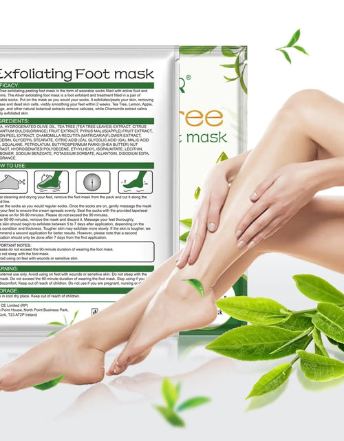 Load image into Gallery viewer, Foot Peel Mask 3 Pack， Exfoliator Peel Off Calluses Dead Skin Callus Remover，Soft Smooth Touch Feet - Men Women (Tea Tree) Tea Tree - KB General Store
