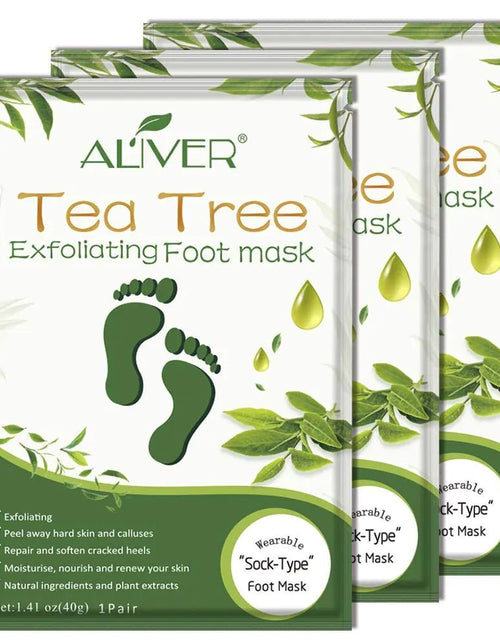 Load image into Gallery viewer, Foot Peel Mask 3 Pack， Exfoliator Peel Off Calluses Dead Skin Callus Remover，Soft Smooth Touch Feet - Men Women (Tea Tree) Tea Tree - KB General Store
