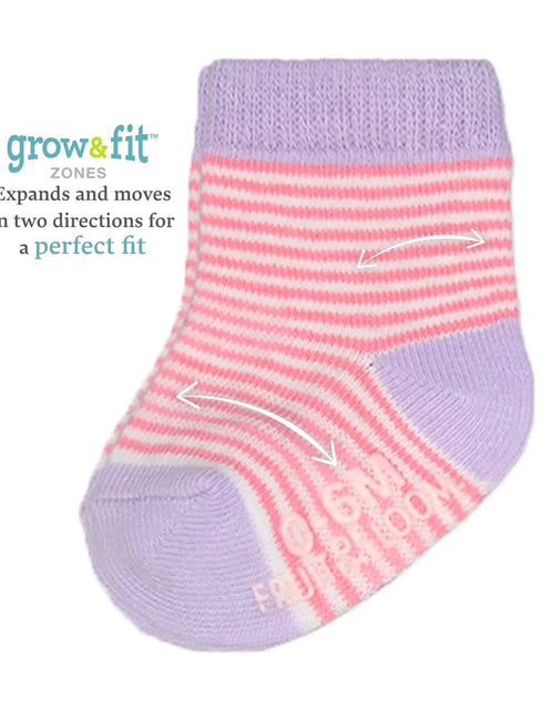 Cargue la imagen en el visor de la galería, Fruit of the Loom Baby 14 - Pack Grow &amp; Fit Flex Zones Cotton Stretch Socks - Unisex, Girls, Boys 0 - 6 Months Pink Stripe - KB General Store
