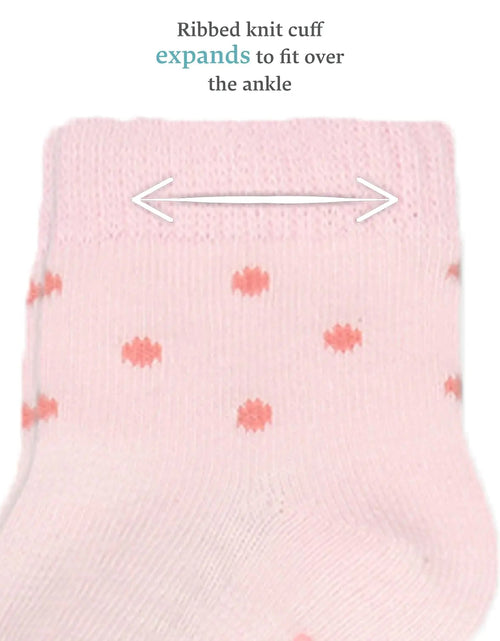 Cargue la imagen en el visor de la galería, Fruit of the Loom Baby 14 - Pack Grow &amp; Fit Flex Zones Cotton Stretch Socks - Unisex, Girls, Boys 0 - 6 Months Pink Stripe - KB General Store
