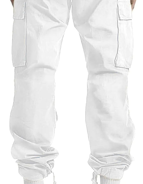 Cargue la imagen en el visor de la galería, HUNGSON Mens Cargo Pants Casual Hiking Pants Joggers Athletic Pants Cotton Loose Straight Sweatpants for Men 28 White - KB General Store
