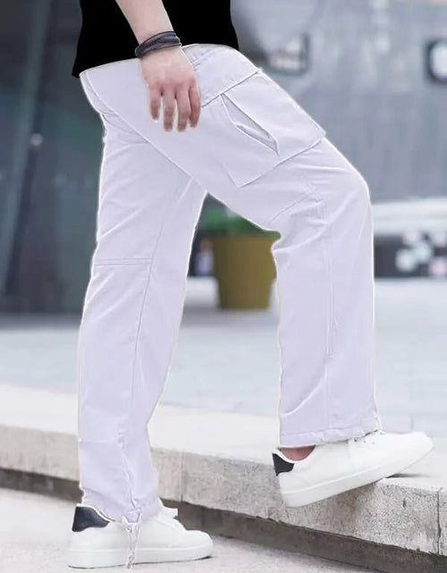 Cargue la imagen en el visor de la galería, HUNGSON Mens Cargo Pants Casual Hiking Pants Joggers Athletic Pants Cotton Loose Straight Sweatpants for Men 28 White - KB General Store
