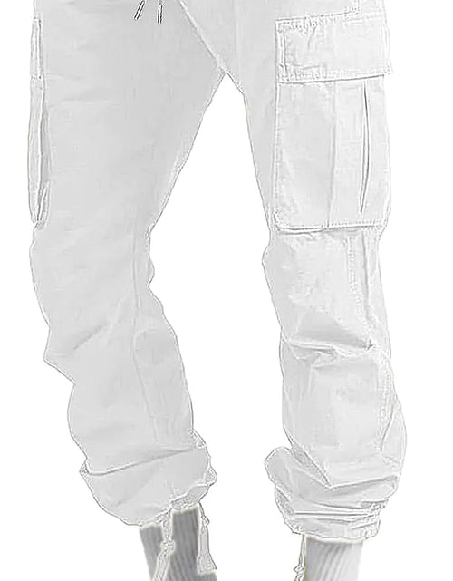 Cargue la imagen en el visor de la galería, HUNGSON Mens Cargo Pants Casual Hiking Pants Joggers Athletic Pants Cotton Loose Straight Sweatpants for Men 28 White - KB General Store
