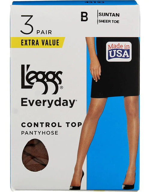 Cargue la imagen en el visor de la galería, L&#39;eggs Women&#39;s Everyday Control Top Pantyhose 3 - Pack in Sun Tan - KB General Store
