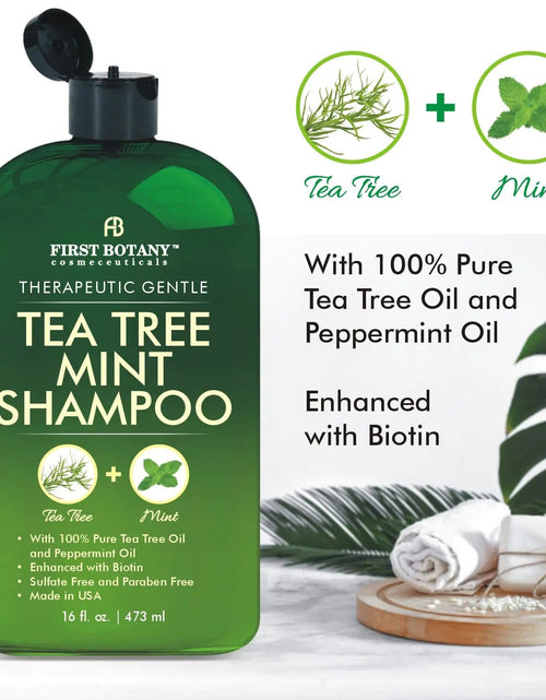 Load image into Gallery viewer, Mint Shampoo and Conditioner - Tea Tree and Peppermint Oils - Promotes Hair Growth, Fights Dandruff, Lice &amp; Itchy Scalp - Sulfate - Free for Men and Women - 16 fl oz x 2 - KB General Store
