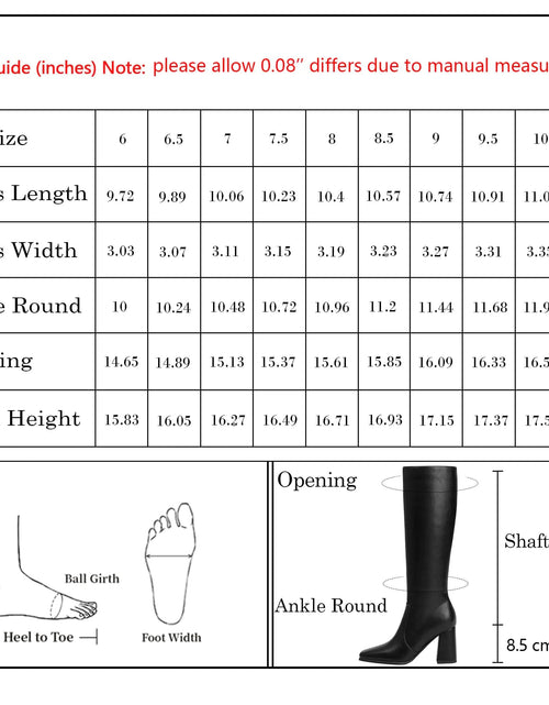 Load image into Gallery viewer, Modatope Knee High Boots Women Chunky Heel Square Toe Tall Boots for Women High Heel Side Zipper Long Boots 8 A - black - KB General Store
