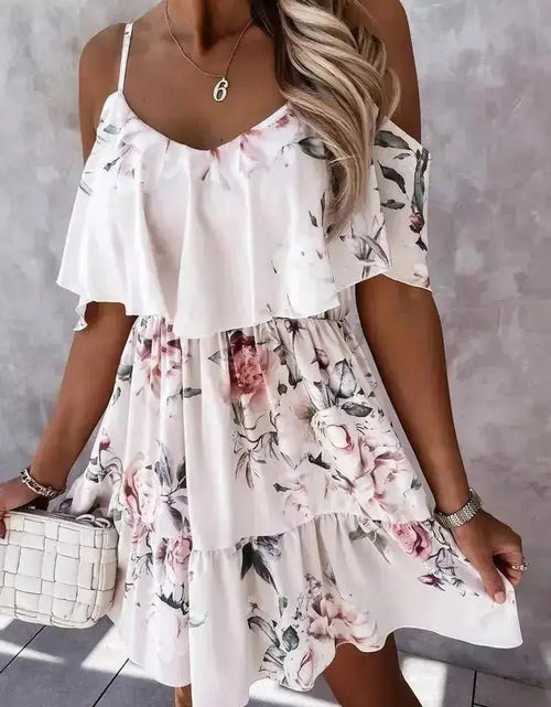 Cargue la imagen en el visor de la galería, Off Shoulder Floral Mini Dress - KB General Store
