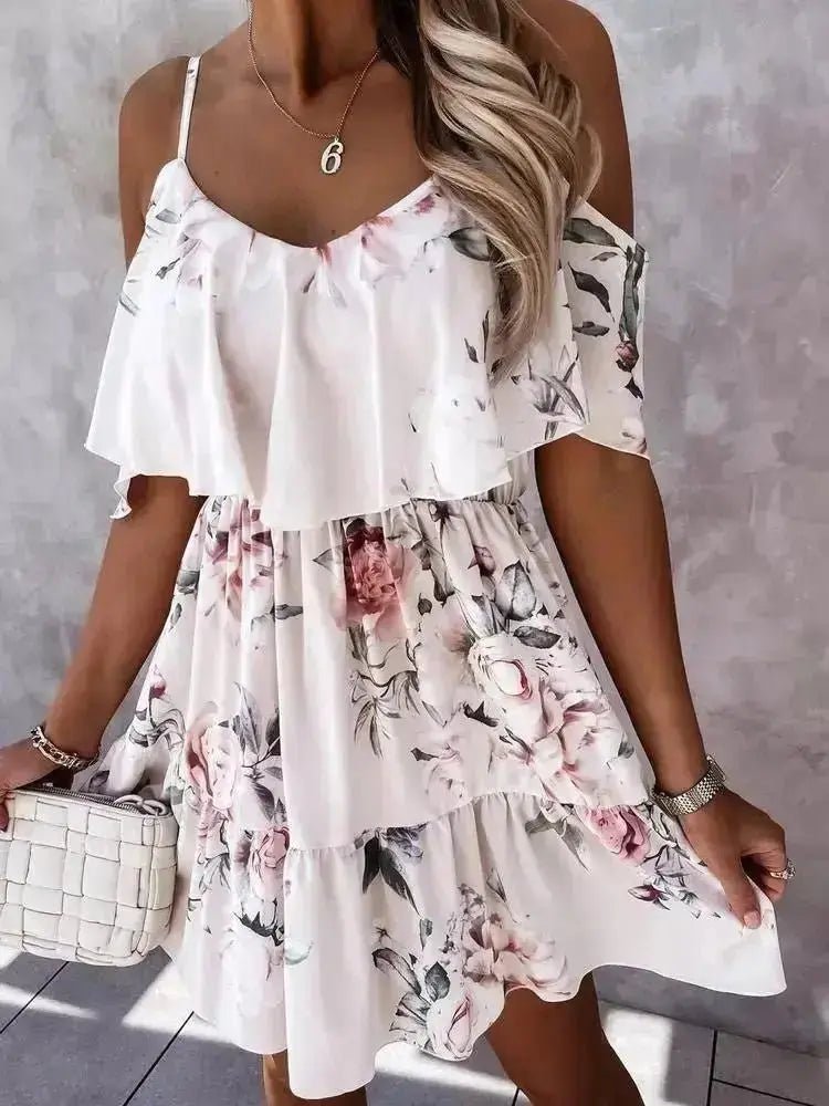 Off Shoulder Floral Mini Dress - KB General Store