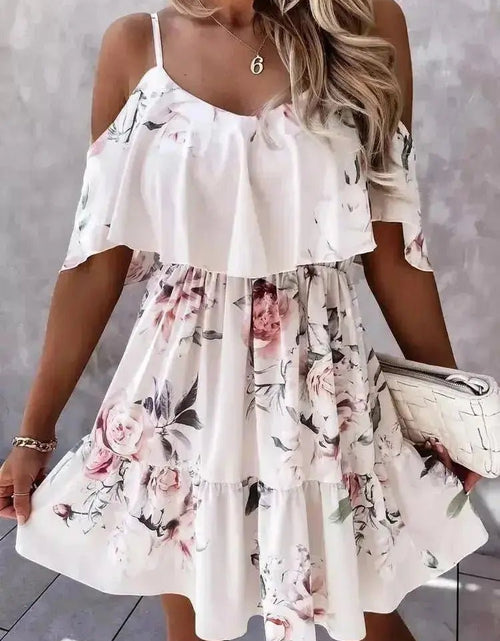 Cargue la imagen en el visor de la galería, Off Shoulder Floral Mini Dress - KB General Store
