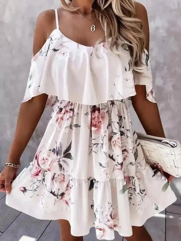 Off Shoulder Floral Mini Dress - KB General Store