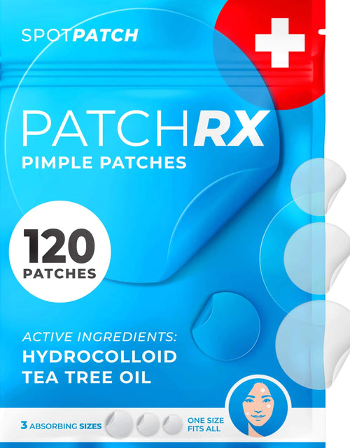 Load image into Gallery viewer, PatchRx Pimple Patches for Face (120 Patches), Hydrocolloid Acne Patches with Tea Tree Oil, Pimple Patch Pimple Stickers - Hydrocolloid Patch Acne Dots - Acne Pimple Patches For Face - Zit Patches - KB General Store
