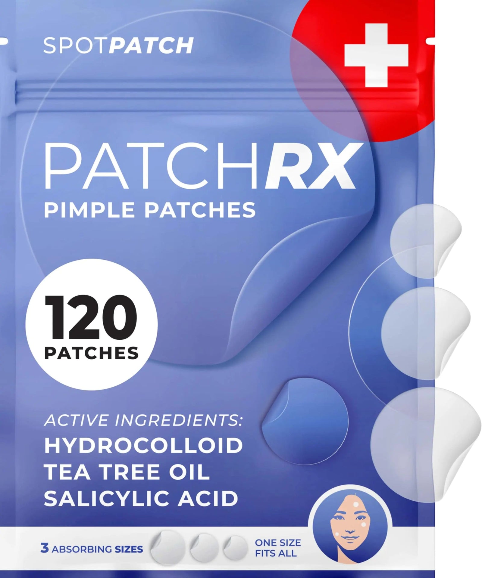 PatchRx Salicylic Pimple Patches (120 Pack), Salicylic Acid Acne Patches with Tea Tree Oil - Zit Patch and Pimple Stickers for Face for Skin Care - Salicylic Acid Acne Dots (Packaging May Vary) - KB General Store