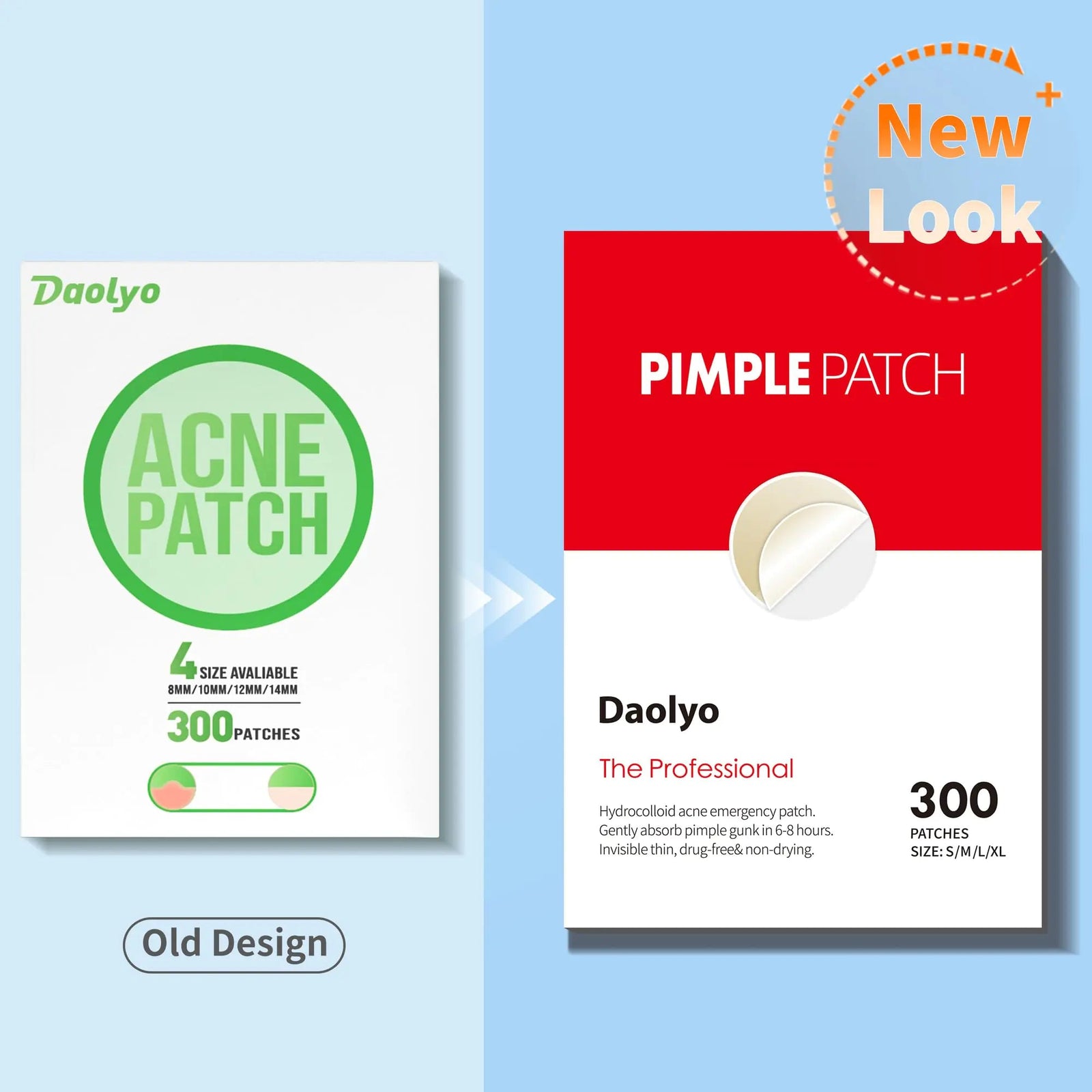 Pimple Patches for Face, 4 Size 300 Counts Acne Patches, Hydrocolloid Patches for Covering Zits and Blemishes, Spot Stickers with Salicylic Acid, Tea Tree Oil & Calendula Oil - KB General Store