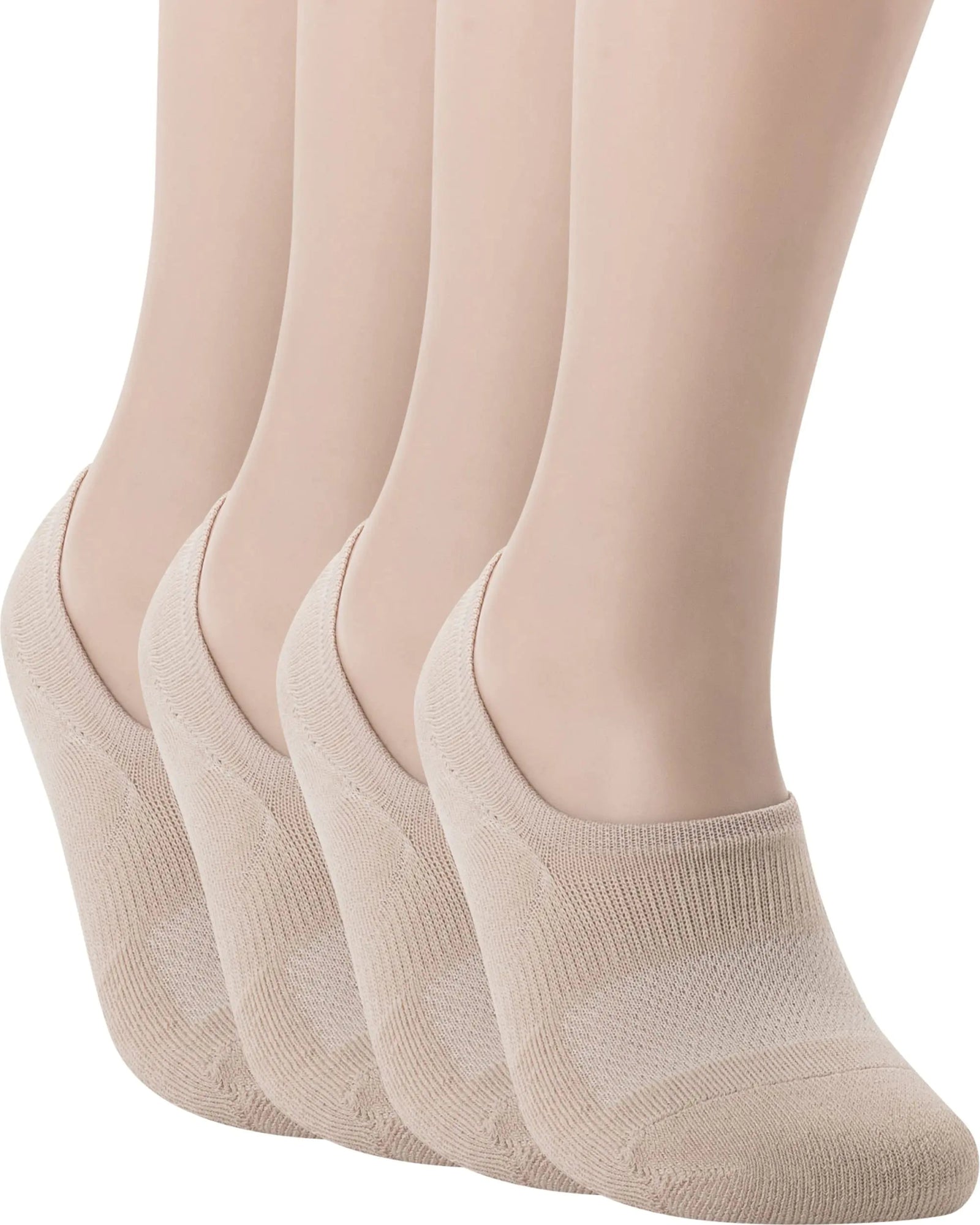 Pro Mountain Unisex No Show Cushion Socks Beige 4 - Pack - KB General Store