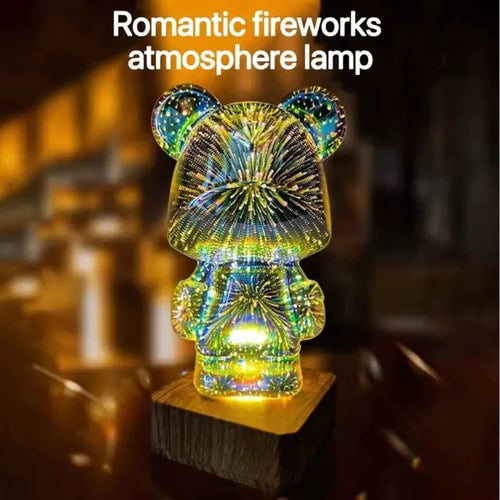 Load image into Gallery viewer, 3D Bear Firework Light Lamp - KB General Store
