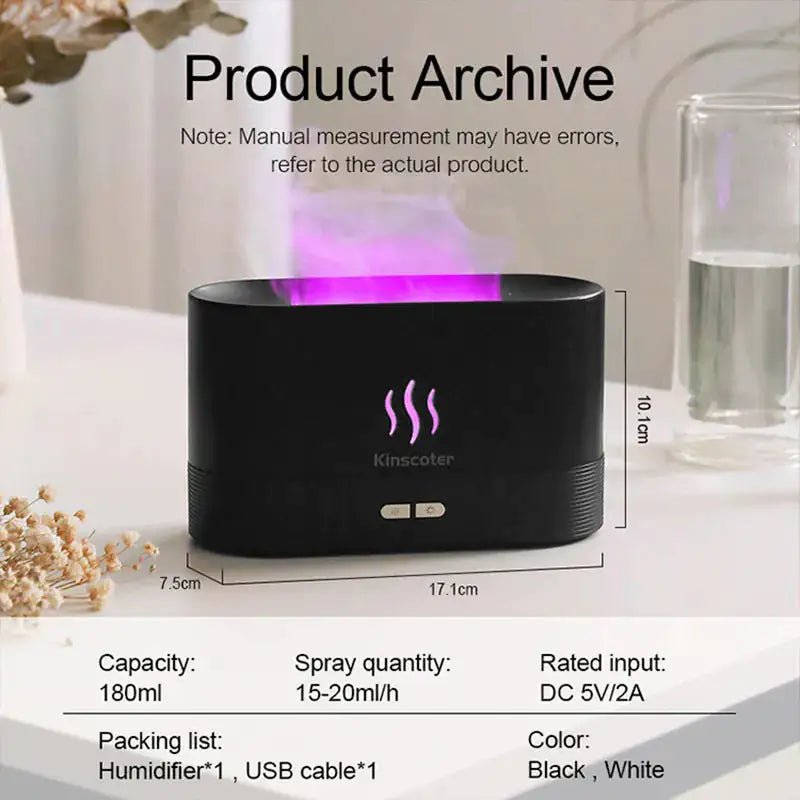 Aroma Diffuser Air Humidifier Ultrasonic Essential Oil Flame Lamp - KB General Store