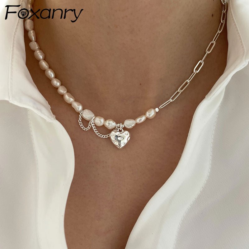 Asymmetry Chain Pearls Necklace - KB General Store