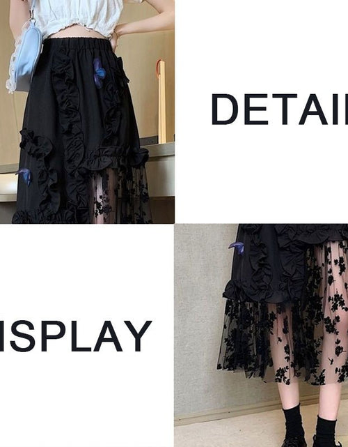 Load image into Gallery viewer, Black Lace Patchwork Skirt - KB General Store
