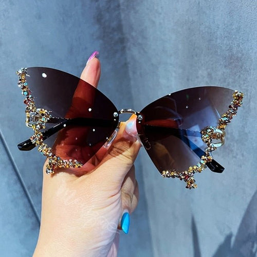 Load image into Gallery viewer, Diamond Butterfly Sunglasses - KB General Store
